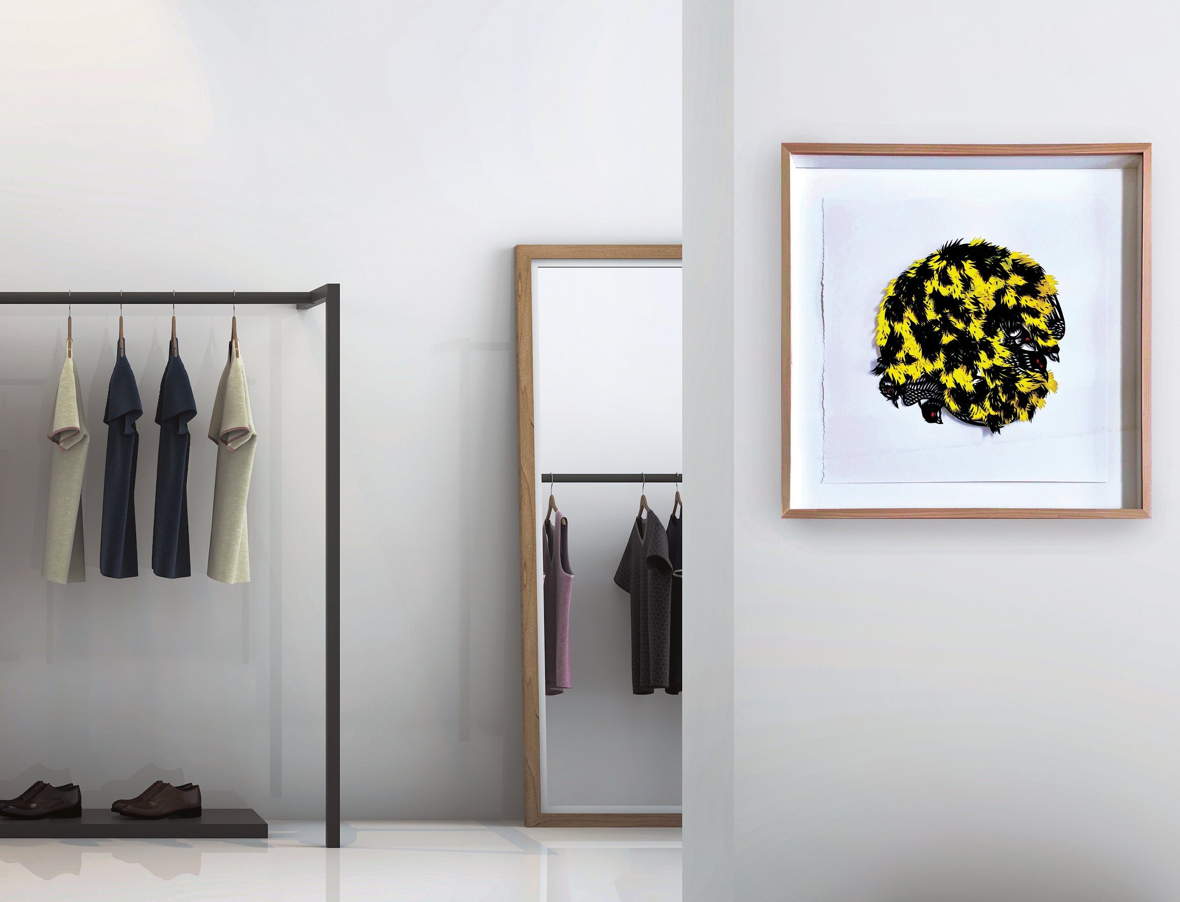 Paul Robles original cut paper work