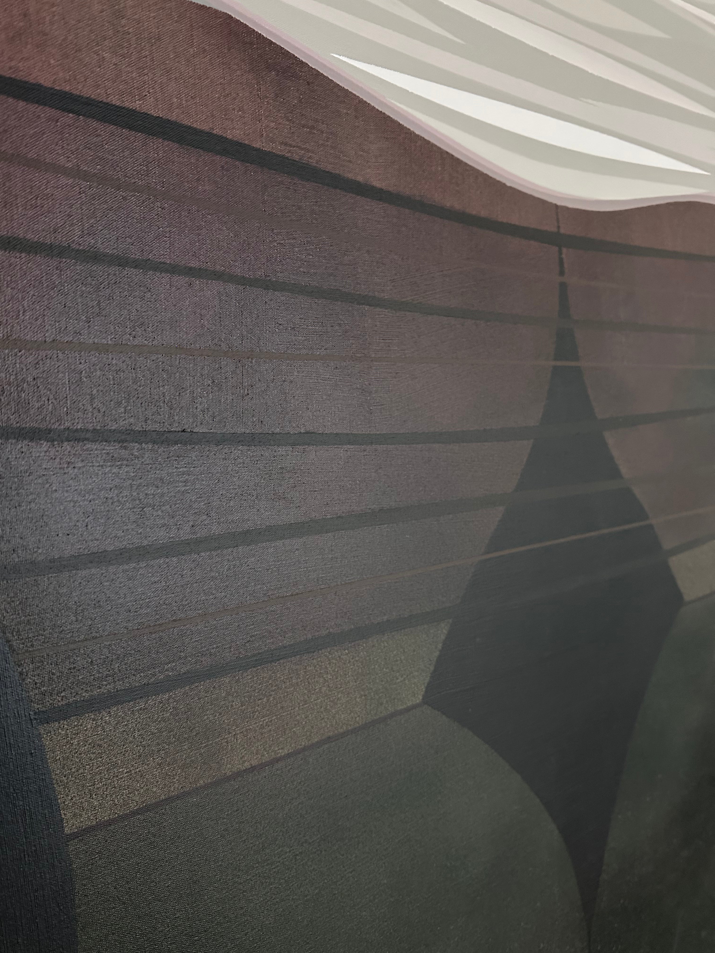 Tony Tascona painting close up