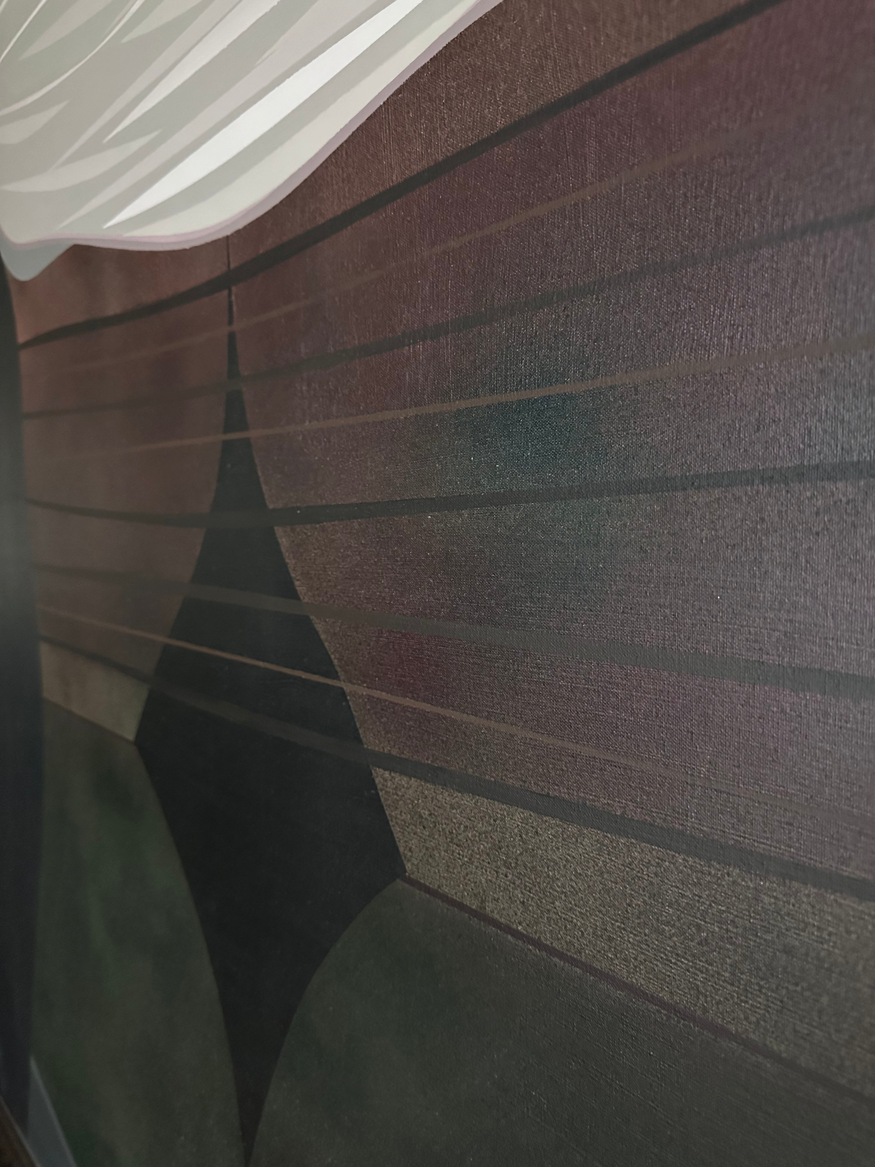 Tony Tascona painting close up